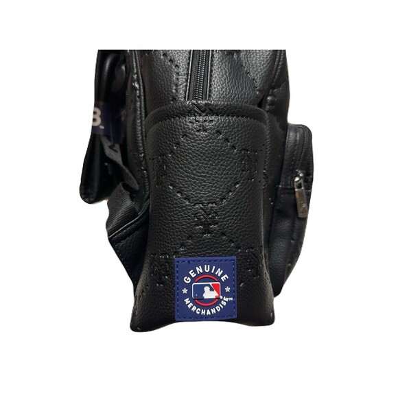 NEW Montana West New York Mets Stamped Logo Black PU Leather Mini Backpack MLB main image 6